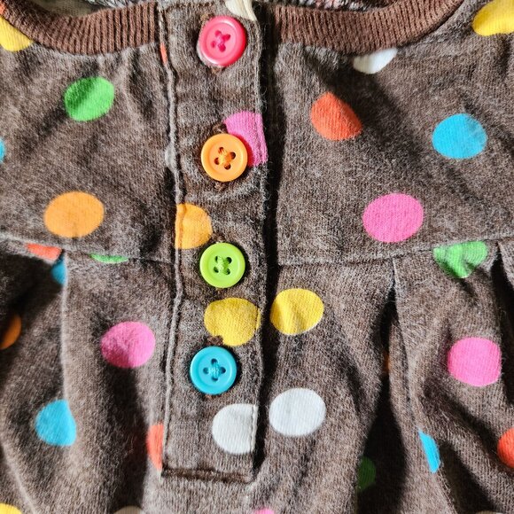 Carters - Brown Polka Dot Shirt Sleeve Less Shirt Size 12 Months - Picture 5 of 6